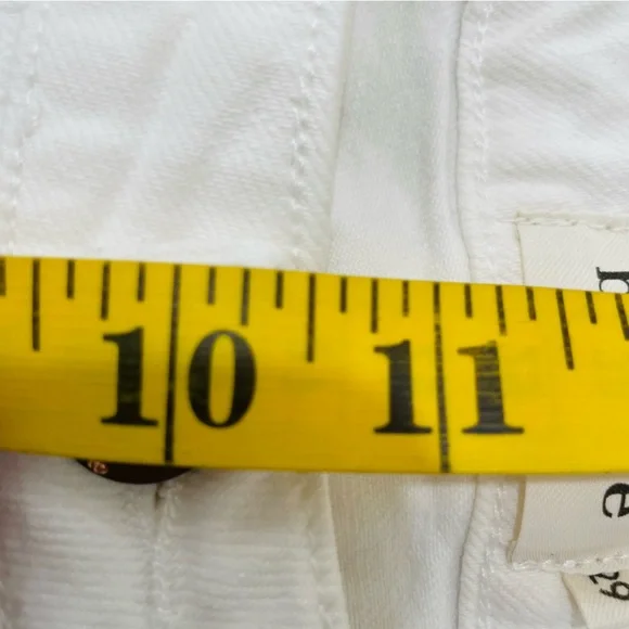 NWT Bohme Carmen Button White Bermuda Shorts Stretch Women's 29 Raw High Rise - Picture 11 of 15